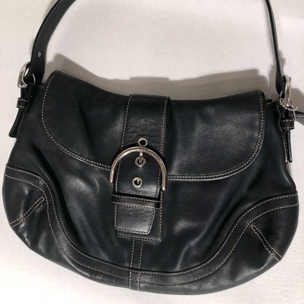 COACH Soho Hobo Black Leather Shoulder Bag